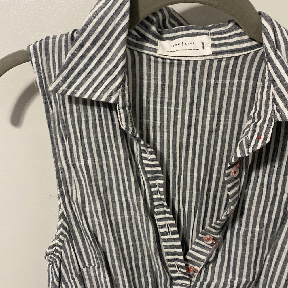 Love Tree Navy and White Striped Top - Picture 2 of 6
